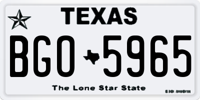 TX license plate BGO5965