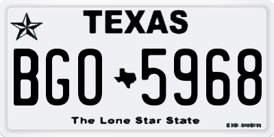 TX license plate BGO5968