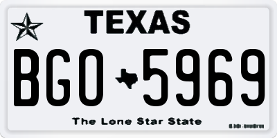 TX license plate BGO5969
