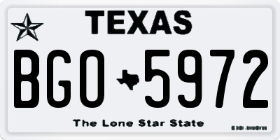 TX license plate BGO5972