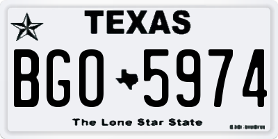 TX license plate BGO5974