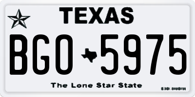 TX license plate BGO5975
