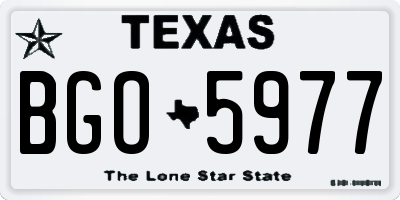 TX license plate BGO5977
