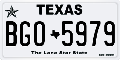 TX license plate BGO5979