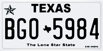 TX license plate BGO5984