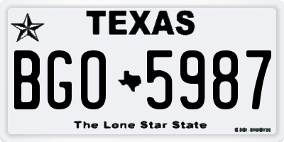 TX license plate BGO5987