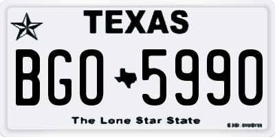 TX license plate BGO5990