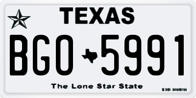 TX license plate BGO5991