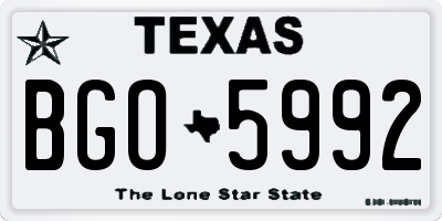 TX license plate BGO5992