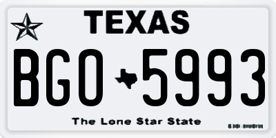 TX license plate BGO5993