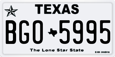 TX license plate BGO5995