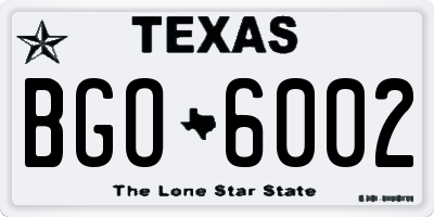 TX license plate BGO6002