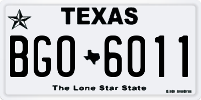 TX license plate BGO6011