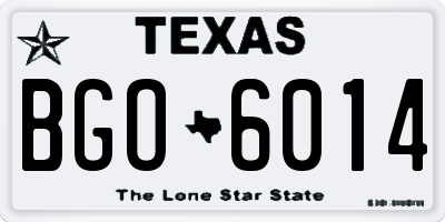 TX license plate BGO6014