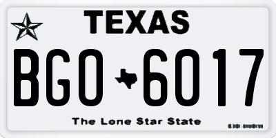 TX license plate BGO6017