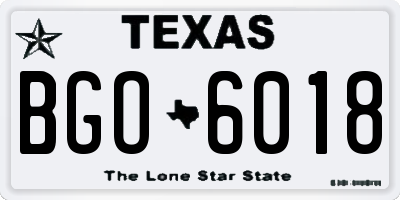 TX license plate BGO6018