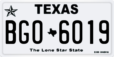 TX license plate BGO6019