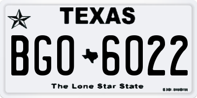 TX license plate BGO6022