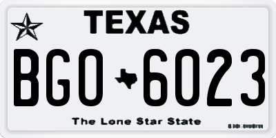 TX license plate BGO6023