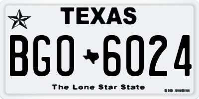 TX license plate BGO6024