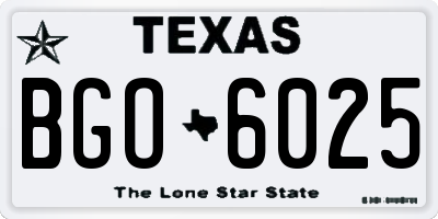 TX license plate BGO6025