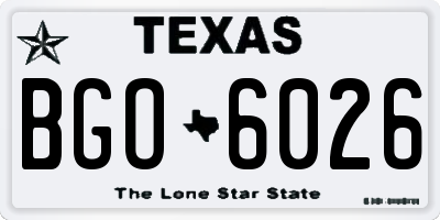 TX license plate BGO6026
