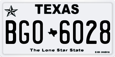 TX license plate BGO6028