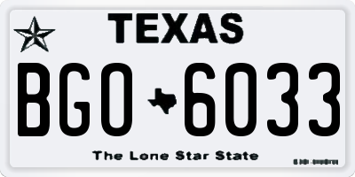 TX license plate BGO6033