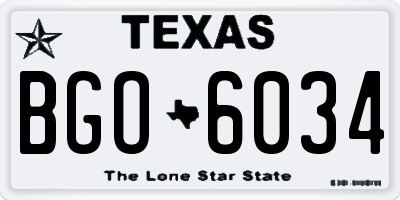 TX license plate BGO6034