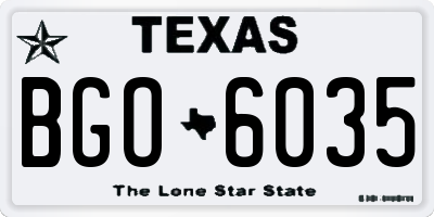 TX license plate BGO6035
