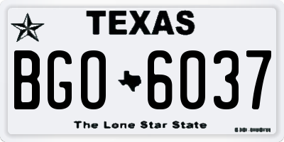 TX license plate BGO6037