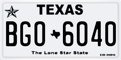 TX license plate BGO6040