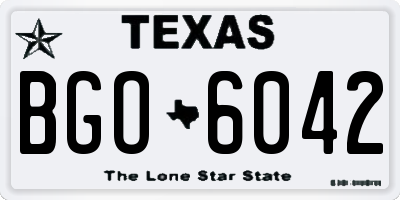 TX license plate BGO6042