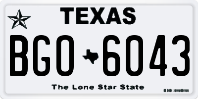 TX license plate BGO6043