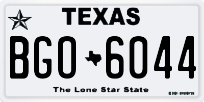 TX license plate BGO6044