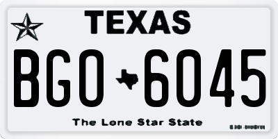 TX license plate BGO6045