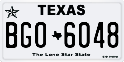 TX license plate BGO6048