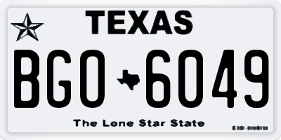 TX license plate BGO6049
