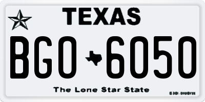 TX license plate BGO6050