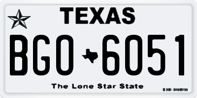 TX license plate BGO6051
