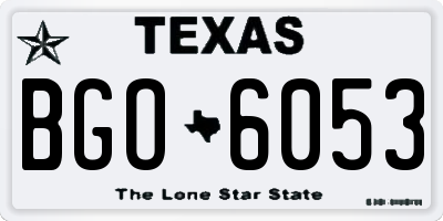 TX license plate BGO6053