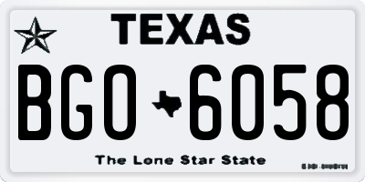 TX license plate BGO6058
