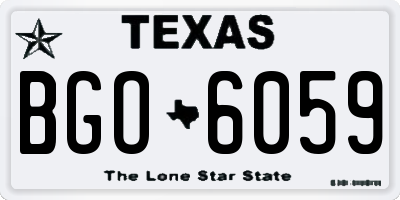 TX license plate BGO6059