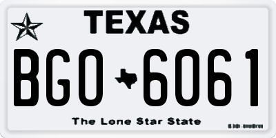 TX license plate BGO6061