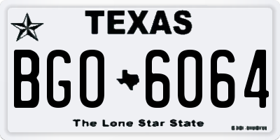 TX license plate BGO6064
