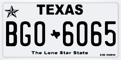 TX license plate BGO6065