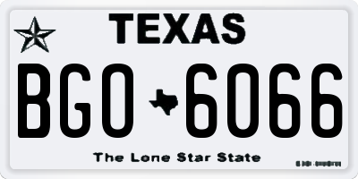 TX license plate BGO6066