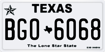 TX license plate BGO6068