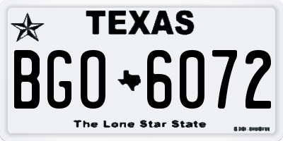 TX license plate BGO6072
