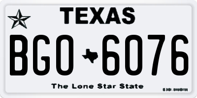 TX license plate BGO6076